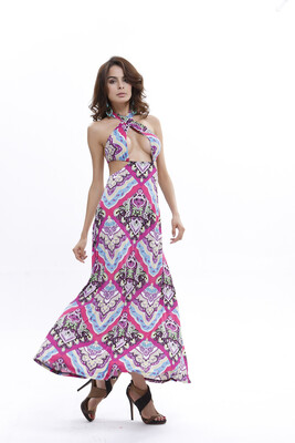 

Buenos Ninos Women Long Skirt Bohemian Sexy Backless Dress Accept Waist