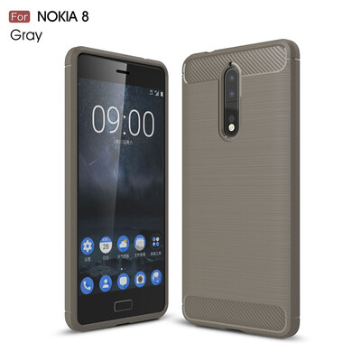 

Fivice Nokia 8 case Luxury brushed carbon fiber TPU soft shell