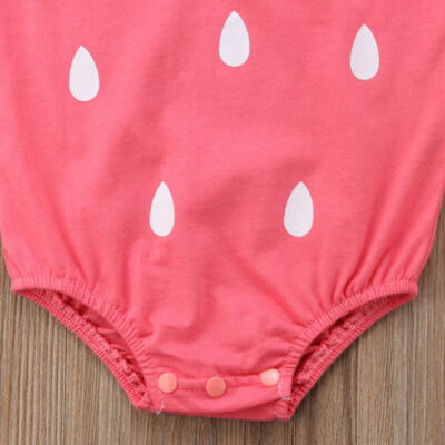 

Fruits Prints Newborn Infant Kid Baby Girl Pink Romper Bodysuit Sunsuit Outfits