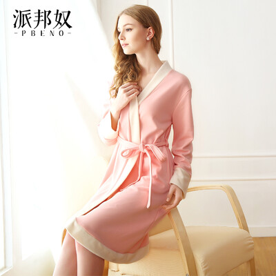 

Pabangu PBENO pajamas women 18 new flannel robe autumn&winter coral fleece bathrobe skirt sexy tie home service 70852100 light pink XL