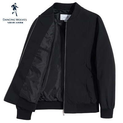 

Dancing with wolves DANCING WOLVES jacket mens 2018 autumn new simple solid color self-cultivation baseball collar jacket jacket 66509211590 102 dark blue 16584A