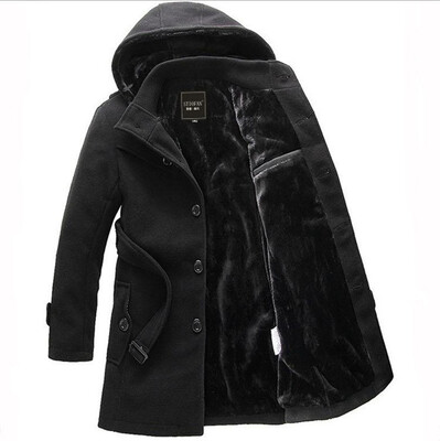 

AOWOFS Mens Thick Windbreaker Thickened Plus Long Winter Coat JJ-Y22