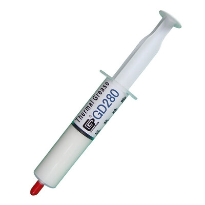 

GD Brand GD280 Thermal Paste Grease Silicone Heat Sink Compound White Net Weight 30 Grams For CPU Cooler Fan Syringe Packing SY30