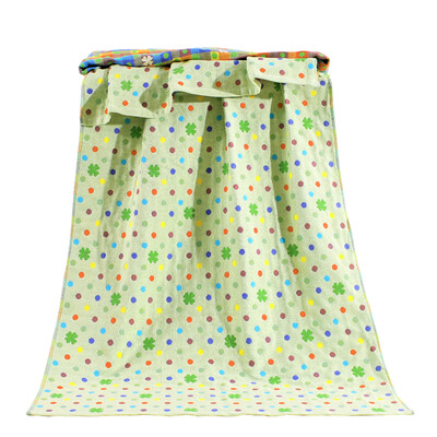

like baby (elepbaby) baby bath towel cotton gauze jacquard large bath towel 140X70CM (dotted clover blue
