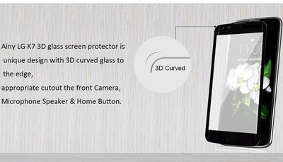 

Ainy 0.33mm 3D Защитное Стекло screen protector для LG K7 черное