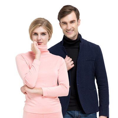 

Little nurse thermal underwear men&women high collar pile collar single shirt velvet warm lapel autumn clothing long pants DRY018 bottoming shirt pink  175105