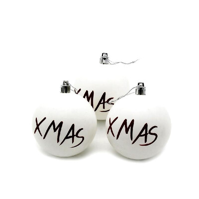 

3Pcs Christmas Balls Baubles Home Party Supplies Xmas Tree Decorations Matte White Balls Christmas Tree Hanging Ornament Decor