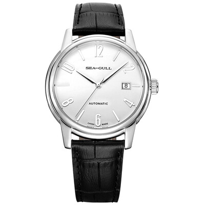 

Seagull (SeaGull) watch business series single calendar digital display automatic mechanical male watch black steel strip 819.615