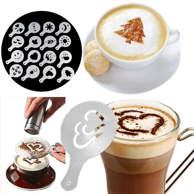 

16Pcs Coffee Latte Art Stencils DIY Decorating Cake Cappuccino FoamTool