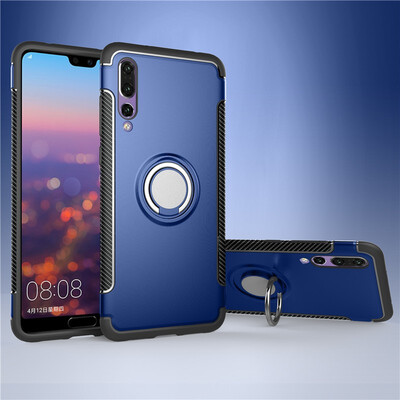 

Fivice Huawei P20 case PC metal ring shell magnetic car bracket TPU phone case