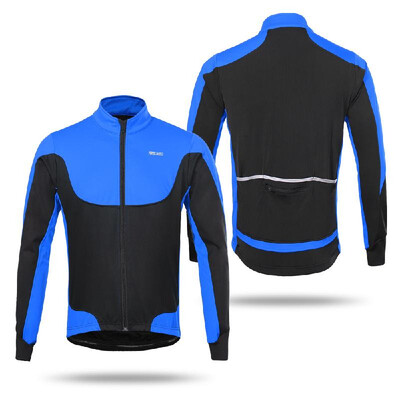 Arsuxeo Mens Windproof Thermal Fleece Lined Winter Cycling Jacket Outdoor Sport Coat Riding Long Sleeve Jersey