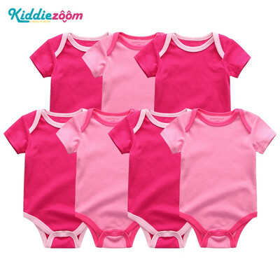 

7PCSLot Print Cartoon Baby Girls Clothes Bodysuits Clothing Sets Baby Boy Clothes Cotton Newborn Rompers Short Sleeve Babywear