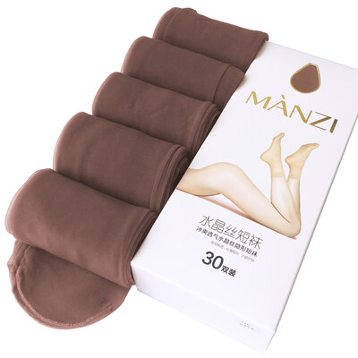 

【Jingdong Supermarket】 Manzi [30 pairs of equipment] crystal socks thin soles transparent invisible hook silk women socks 30 pairs of light coffee uniform