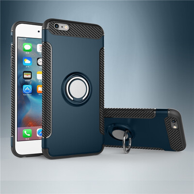 

Fecoprior Back Cover For iPhone 6 6S 47inch Case Car Holder Stand Hard PC Silicon Ring Suction Bracket Celulars