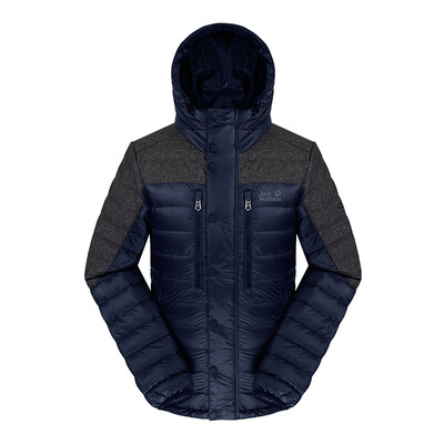 

Wolf claw Jackwolfskin mens outdoor warm down jacket water&windproof autumn&winter fashion jacket hooded shirt 1203431 Bao blue XL