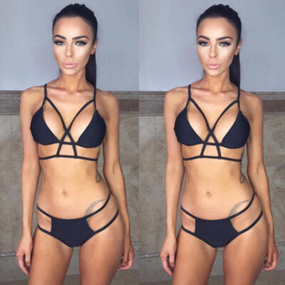 

Womens Bandage Swimwear One Piece Bikini Swimsuit Bra Push Up Beachwear Bathing