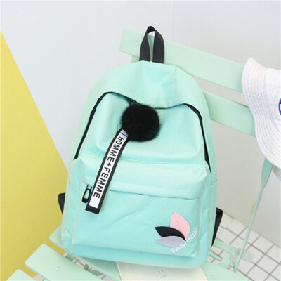

Canvas Hair Ball Large Capacity Backpack Korean Edition New Pattern Printing Womens Shoulder Bag Travel Shopping Backpack