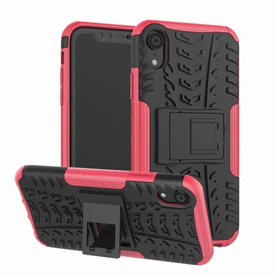 

Fecoprior Case For iPhone XR Back Cover Stand Silicon TPU PC Armor Heavy Rugged Phone Celulars Fundas Coque
