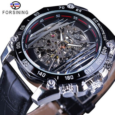 

Forsining Big Dial Steampunk Design Luxury Golden Gear Movement Men Creative Openwork Watches Automatic Mechanical Wrist Watches