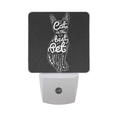 

ALAZA LED Night Light With Smart Dusk To Dawn SensorBlack Cat Watercolor Style Plug In Night Light