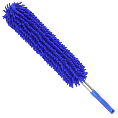 

Good weather car retractable chenille wax tow rut dust mites wax brush feather duster blue car supplies