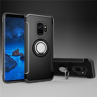 

Fecoprior Back Cover For Samsung Galaxy S9 Case Car Holder Stand Hard PC Silicon Ring Suction Bracket Celulars
