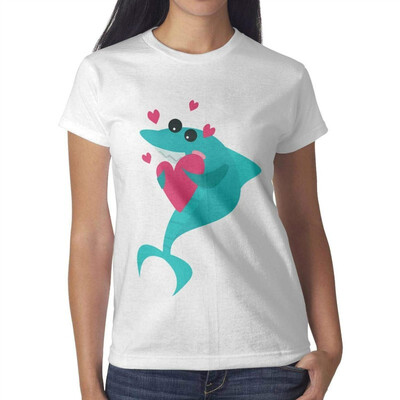 

Funny Black Geometric Shark Pretty Women White T-Shirt Cotton Fashion T-Shirts