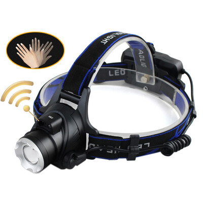 

HKV LED Headlight Headlamp Induction XM- T6 2000LM Zoom head Flashlight Adjustable Head lamp Front Light