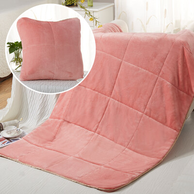 

Yutian multi-functional creative pillow was double-sided flannel cashmere pillow pillow was cushioned cushions office nap pillow car pillow quilt dual-use pearl powder 110 150cm