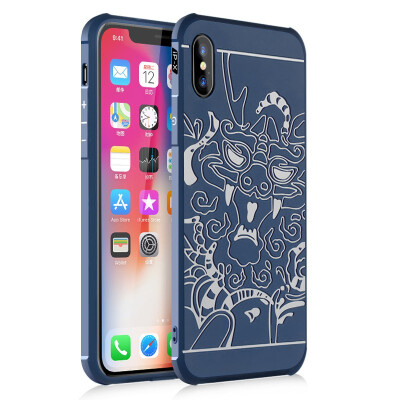 

Goowiiz Phone Case For Iphone XXsXRXs Max Carved Dragon Thin Matte soft Silicone Prevent falling