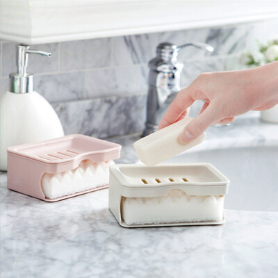 

Bingyou plain double-layer drain soap box creative absorbent sponge soap holder bathroom bathroom soap rack soap box
