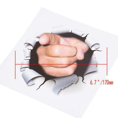 

Car 3D Funny Creative Man Finger Hole Decal Sticker For BodyWindowDoorFender