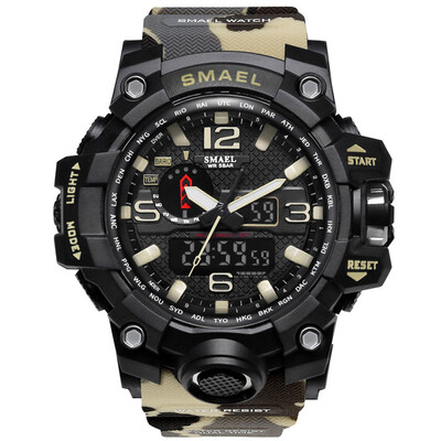 

Romacci Mens Stylish Sports Multi-function Electronic Waterproof Camouflage Watch Dual Display Wristwatches