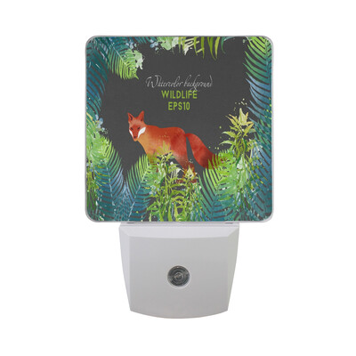 

ALAZA LED Night Light With Smart Dusk To Dawn SensorFox Jumping Active Plug In Night Light