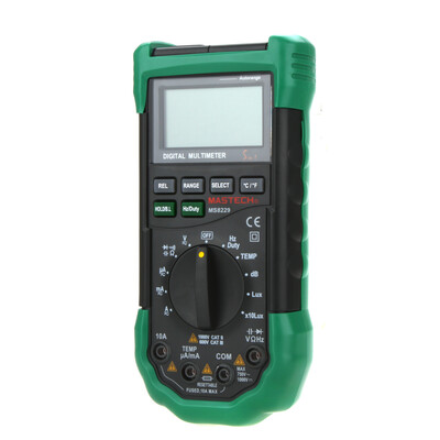 

MASTECH MS8229 Auto Range LCD Backlight DMM Digital Multimeters w Noise Illumination Temperature & Humidity Tester