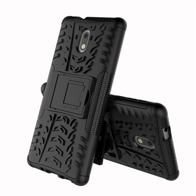 

Fivice Nokia 3 Case TPU anti-fall tire pattern back clip bracket phone case