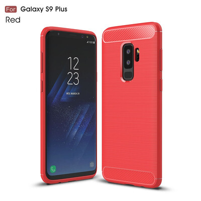 

Fivice Samsung Galaxy S9 plus case Luxury brushed carbon fiber TPU soft shell