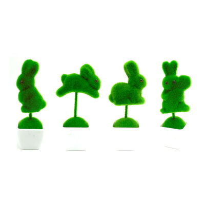 

UpperX 4Pcs Artificial Flowers In Pots Pine Emulate Bonsai Simulation Decorative Fake Green Pot Plants Ornaments