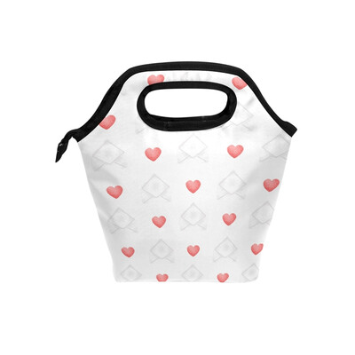 

Lunch Tote Bag Love Travel Picnic Insulated Lunch Handbags Portable Zipper Lunch Bag Box