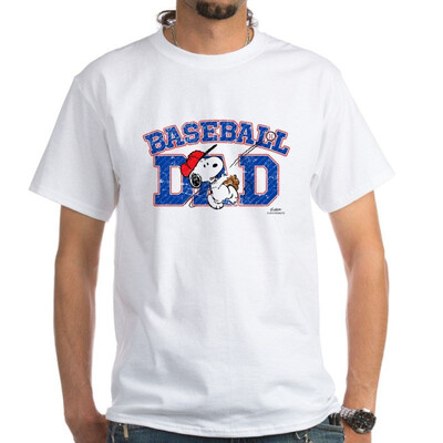 

CafePress - Snoopy Baseball Dad White T-Shirt - 100 Cotton T-Shirt White