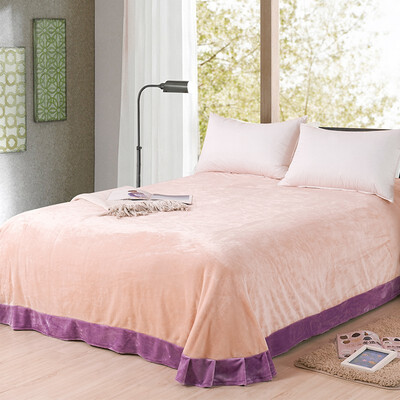 

Winter Flannel Sheets Coral Short Plush solid color 18m2 Bed Double Quilt Sheets