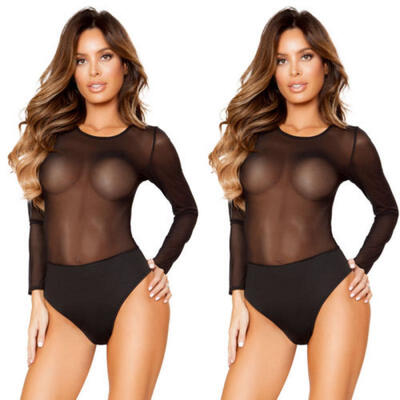 

Women Sexy Long Sleeve Jumpsuit Lingerie Underwear G-string Bodysuit Sleepwear