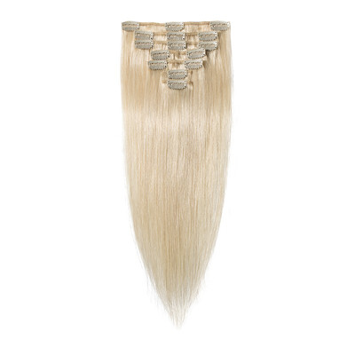 

7 PcsSet 100 Human Hair Clip In Hair Extensions Women Girls Long Straight Full Head Hair Extension