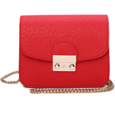 

DEER LOVE Messenger bag fashionable fashion shoulder Messenger chain mini square bag LE11632 red