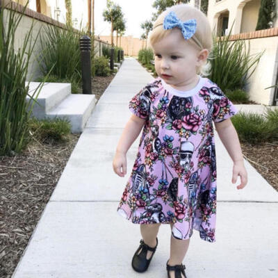 

NEW Star War Newborn Kids Baby Girls Cotton Flowers Dress T-shirt Casual Clothes