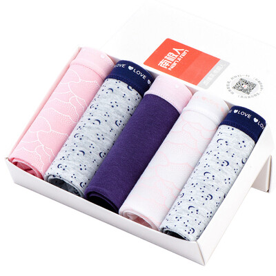 

【Jingdong Supermarket】 Antarctic women underwear printed underwear women 5 loaded elastic cotton triangle women's underwear NF14X25292