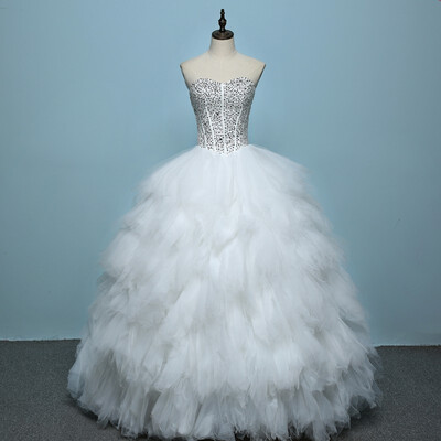 

2018 Fashion Wedding Dress Sexy High Quality Feather Princess Wedding Gown Lace Up Luxury Dress Bride Ball Gown