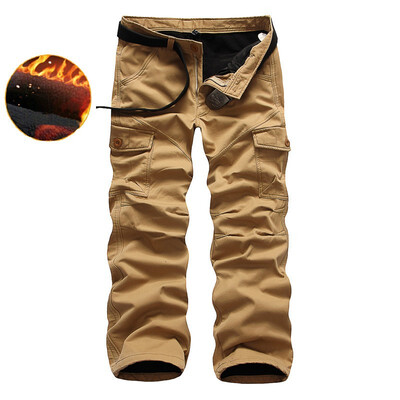 

AOWOLF High Quality Cotton Winter Warm New Plus Size Mens Camouflage Pants Trousers With Suede Inside Y1005