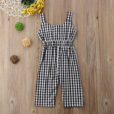 

Casual Baby Girls Romper Plaids Bodysuit Sunsuit Summer Clothes Outfits UK Stock