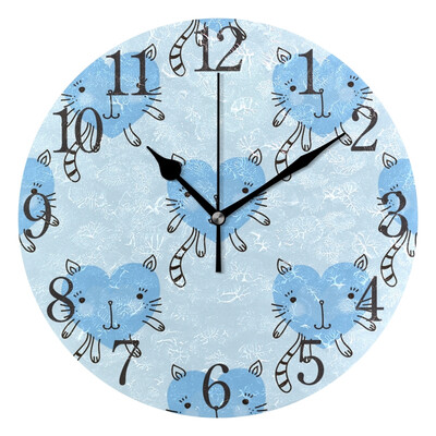 

Wall Clock Arabic Numerals Design Funny Hearts Round